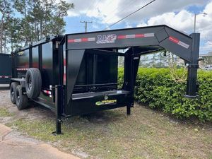 New 2025 AMP 7 x 14 Gooseneck High Side Dump Trailer 14k GVWR